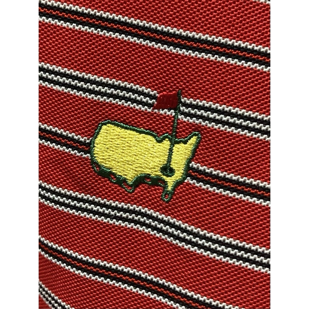 Masters Tech Shirt Mens XL Extra Large Red Striped Polo Short Sleeve Performance